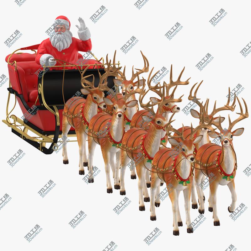 images/goods_img/2021040234/Santa Claus with Sleigh and Reindeer Walking 3D model/1.jpg